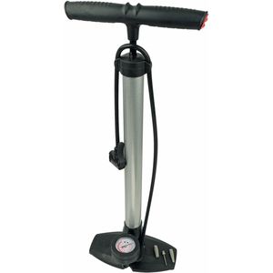 Bruder Mannesmann Fietspomp handpomp - 5 bar - aluminium cilinder - grijs - dubbele ventielkop - manometer