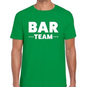 Bar team tekst t-shirt groen heren - evenementen crew / personeel shirt