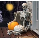Set van 2x stuks Halloween horror decoratie solar LED tuinfakkels zwart 60 cm - Tuinverlichting/thema feestversiering