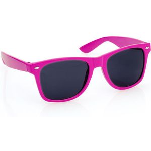 Hippe party zonnebril fuchsia roze volwassenen - carnaval/verkleed