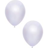40x Witte metallic ballonnen 30 cm - Feestversiering/decoratie ballonnen wit