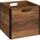 Kast opbergmand/kastmand - 2x - donkerbruin - 29 liter - mdf hout - 31 x 31 x 31 cm - inklapbaar