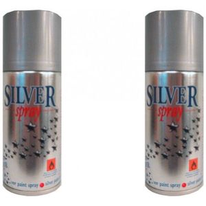3x Deco spray zilver 150 ml - Versiering - Verfspray - Kerst decoratie