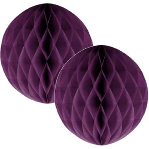 6x Papieren kerstballen aubergine paars 10 cm Kerstversiering - Kerstboomversiering - Kerstballen van papier