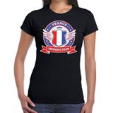 Zwart France drinking team t-shirt / t-shirt zwart dames -  Frankrijk kleding