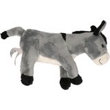 Pluche knuffel boerderijdieren set Ezel en Varken van 21 cm - Zachte kinder knuffels