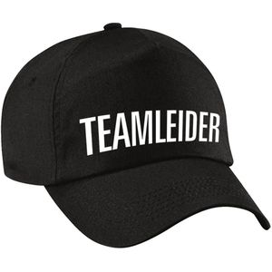 Teamleider verkleed pet zwart voor dames en heren - teamleider baseball cap - carnaval verkleedaccessoire / beroepen caps