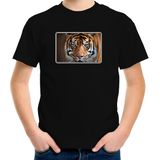 Dieren shirt met tijgers foto - zwart - voor kinderen - natuur / tijger cadeau t-shirt