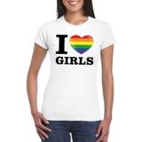 I love grils regenboog t-shirt wit dames - Gay pride shirt