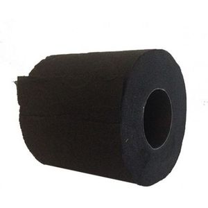 6x Zwart toiletpapier rol 140 vellen - Zwart thema feestartikelen decoratie - WC-papier/pleepapier