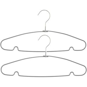 Voordeelset van 20x stuks metalen kledinghangers grijs 39 x 19 cm - Kledingkast hangers/kleerhangers