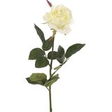 Emerald Kunstbloemen boeket roos Simone - 8x - wit - 73 cm - decoratie bloemen