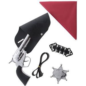 Kinderen speelgoed verkleed wapens en accessoires set voor cowboys 5-delig - verkleedkleding - pistool/revolver