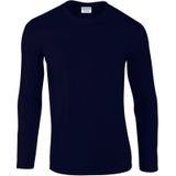 Basic heren t-shirt navy blauw met lange mouwen - Herenkleding - herenshirt met lange mouw