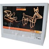 Kerstverlichting figuur - rendier met slee - 100 cm - voor buiten - warm wit