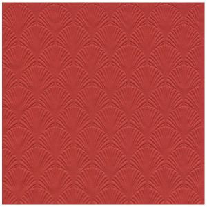 48x Luxe 3-laags servetten met patroon helder rood 33 x 33 cm