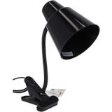 Gerimport Bureaulamp met klem - zwart - 22 x 12 x 32 cm - Buigbare leeslampen/ tafellampen