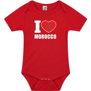 I love Morocco baby rompertje rood jongens en meisjes - Kraamcadeau - Babykleding - Marokko landen romper