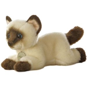 Pluche dieren knuffels siamese kat van 20 cm - Knuffeldieren katten speelgoed