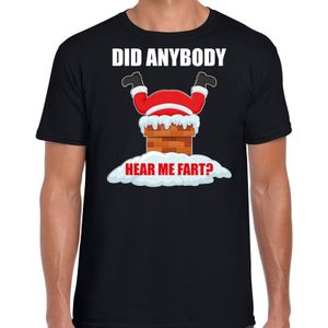 Fun Kerstshirt / Kerst t-shirt  Did anybody hear my fart zwart voor heren - Kerstkleding / Christmas outfit