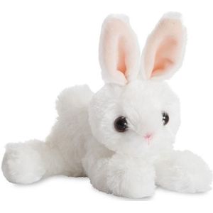 Pluche witte konijn/haas knuffel 20 cm - Konijnen/hazen bosdieren knuffels - Speelgoed voor peuters/kinderen