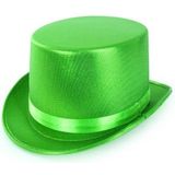Groene hoge hoed metallic voor volwassenen