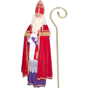 Sinterklaas kostuum - inclusief luxe krul staf 203 cm