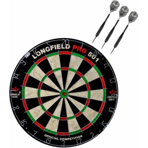Dartbord set compleet van diameter 45.5 cm met 3x Black Arrow dartpijlen van 23 gram - Sporten darts