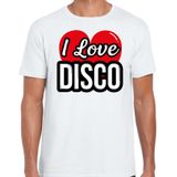 I love disco verkleed t-shirt wit voor heren - discoverkleed / party shirt - Cadeau voor een disco liefhebber