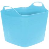 Excellent Houseware Flexibele emmer - blauw - 25 liter - kunststof - vierkant - 35 x 38 cm