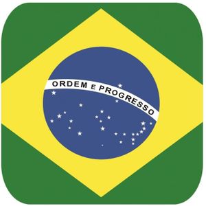 45x Bierviltjes Braziliaanse vlag vierkant - Brazilie feestartikelen - Landen decoratie