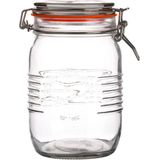 Urban Living Weckpot/inmaakpot - 6x - 1L - glas - met beugelsluiting - D14 x H17 cm