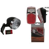 Fietsverlichting set klassieke koplamp en achterlicht - LED - inclusief 5x AAA - universele fietsverlichting op batterij - voorlichten / achterlichten