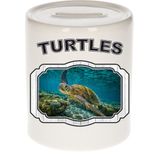 Dieren liefhebber zee schildpad spaarpot  9 cm jongens en meisjes - keramiek - Cadeau spaarpotten schildpadden liefhebber