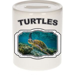 Dieren liefhebber zee schildpad spaarpot  9 cm jongens en meisjes - keramiek - Cadeau spaarpotten schildpadden liefhebber