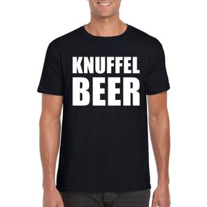 Knuffel beer tekst t-shirt zwart heren