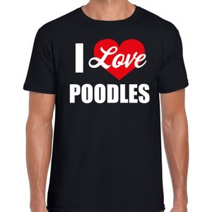 I love Poodles honden t-shirt zwart - heren - Poedel liefhebber cadeau shirt