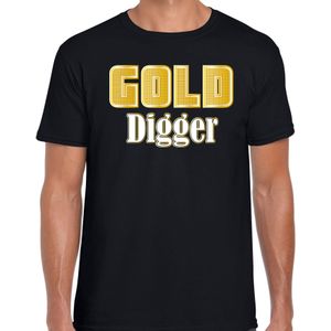 Bellatio Decorations foute party t-shirt - heren - foute party outfit/kleding - gold digger