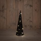 Anna Collection led kegel kerstboom lampen - 2x - zwart - D12,5 x H40 cm