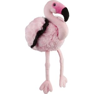 Pluche knuffel dieren roze Flamingo vogel van 30 cm - Speelgoed knuffels tropische vogels - Leuk als cadeau voor kinderen