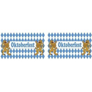 2x Oktoberfest vlaggen 90 x 150 cm - Bierfeest/beieren versiering - Wand/muur/deur decoratie