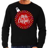 Foute Kersttrui / sweater - grote kerstbal - Merry Christmas - zwart voor heren - kerstkleding / kerst outfit