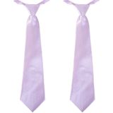 2x stuks lila carnaval verkleed paarse stropdas 40 cm verkleedaccessoire voor dames/heren