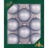 16x stuks glazen kerstballen 7 cm starlight velvet blauw kerstboomversiering - Kerstversiering/kerstdecoratie