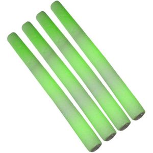 4x Partystaaf met groen LED licht 48 cm - Festival St. Patricksday musthaves lichtstaven/partystaven groen
