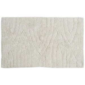 Badmat/badkamerkleed creme wit 80 x 50 cm rechthoekig - Matten voor de badkamer