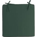8x stuks stoelkussens voor binnen- en buitenstoelen in de kleur donkergroen 40 x 40 cm - Tuinstoelen kussens