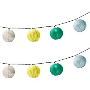 3x stuks solar lampion tuinverlichting/feestverlichting wit, geel, groen, lichtblauw 3.5m - Partyverlichting Lichtsnoeren