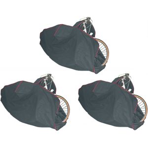 MSV Beschermhoes voor fiets - 3x - universeel - 119 x 115 x 164 cm - Fietshoes