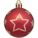 45x stuks kerstballen mix wit/rood/groen/champagne glans/mat/glitter kunststof diameter 5 cm - Kerstboom versiering